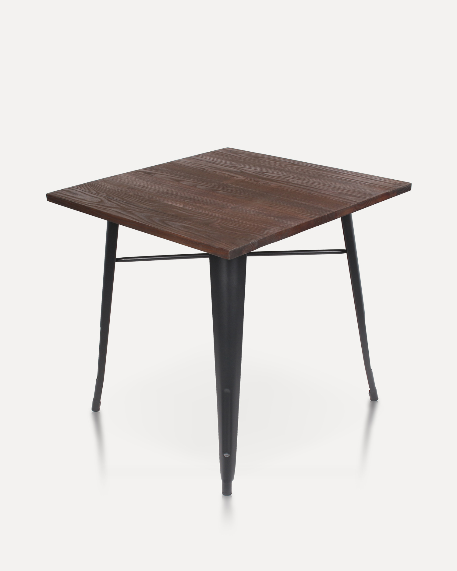 Neliöpuu ruokapöytä metallisilla jaloilla Neliöpuu ruokapöytä metallisilla jaloilla