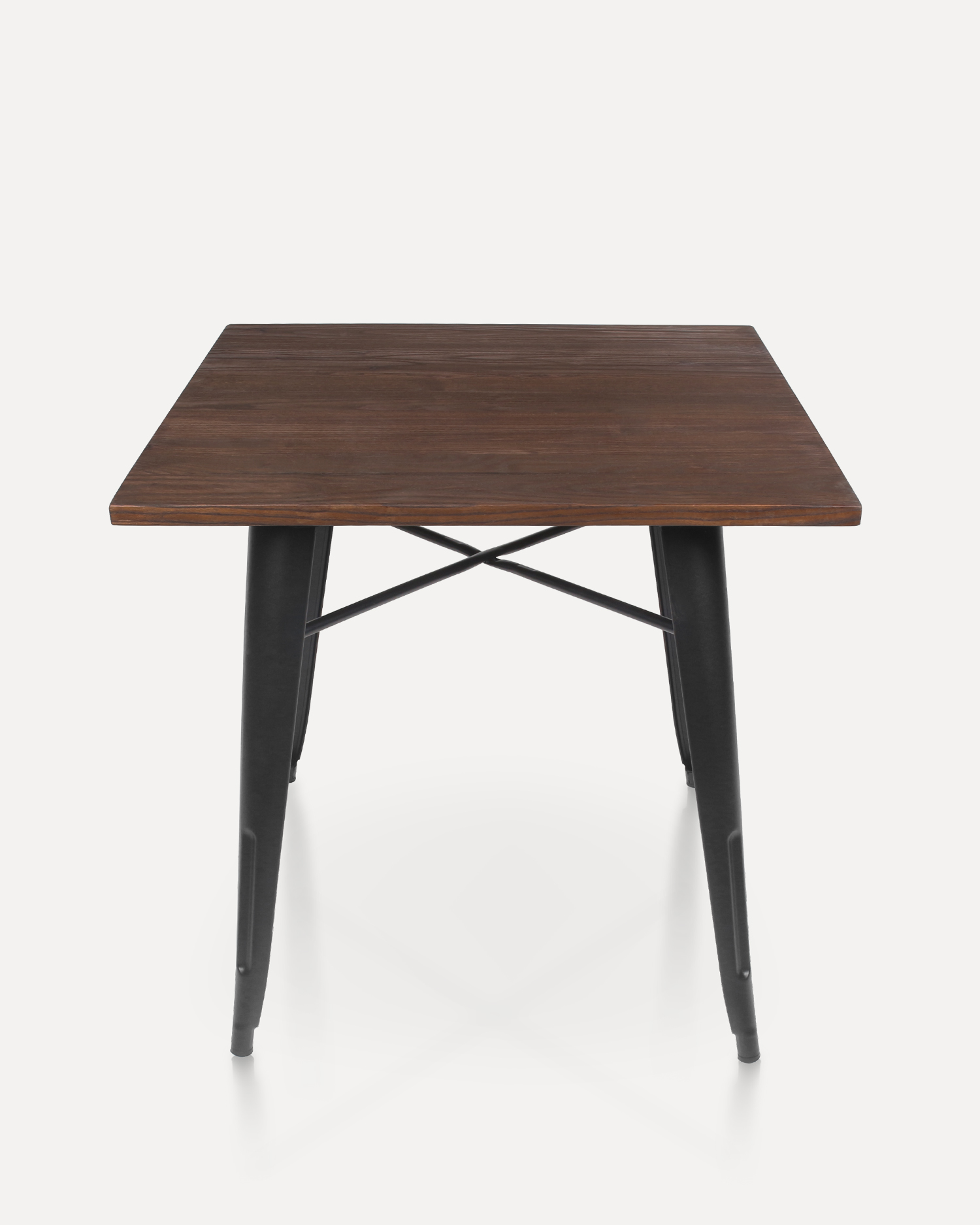 Neliöpuu ruokapöytä metallisilla jaloilla Neliöpuu ruokapöytä metallisilla jaloilla